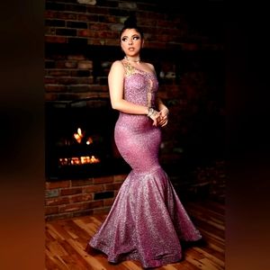 Lavender shimmer prom dress